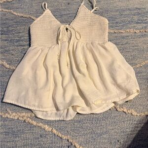 American Rag Cream Smocked Top